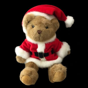 Jerry Elsner New York Brown teddy bear Santa Claus suit Christmas holiday plush
